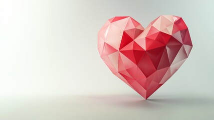 Intricate Polygonal Heart Design with Colorful Geometric Mosaic Elements Representing Love Art