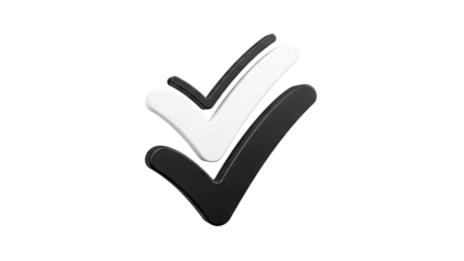 Three Checkmarks: Black and White