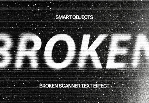 Smear Scan Text Effect Mockup