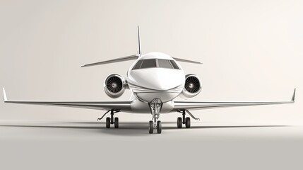 Elegant and Luxurious Business Jet on the Tarmac Ready for Takeoff in a Modern Airport Setting
