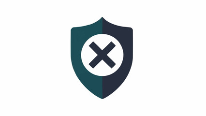 Fototapeta premium Shield with X symbol on white.