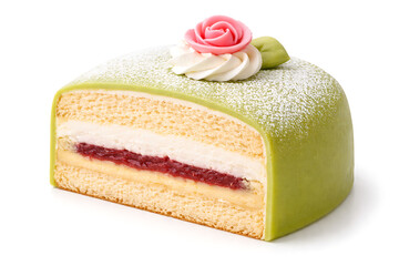 Prinsesst&aring;rta, green marzipan cake, clean cut, white background