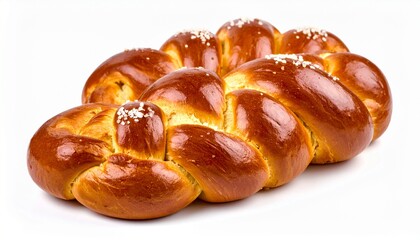 Freshly baked swiss plaited bread zopf with golden crust