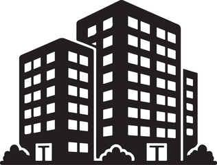 Apartment Building Silhouette Icon Vector © Hin