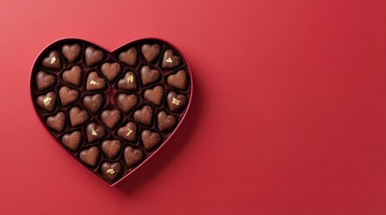 Heart-shaped chocolate box isolated on white background