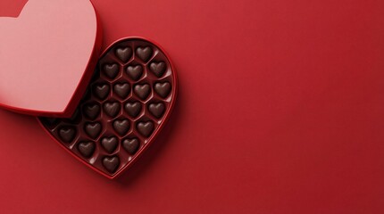 Heart-shaped chocolate box isolated on white background