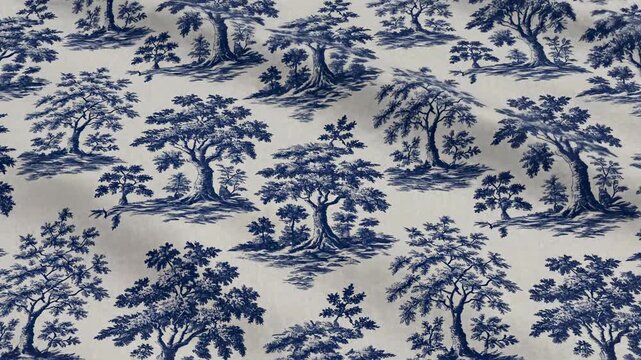 Abstract winter landscape featuring the bright texture of blue knitted wool fabric resembling a frozen natural frost pattern against a white snowy sky