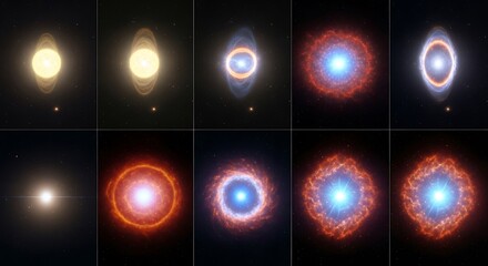 Obraz premium Stellar Evolution - A Visual Journey Through a Stars Life Cycle.