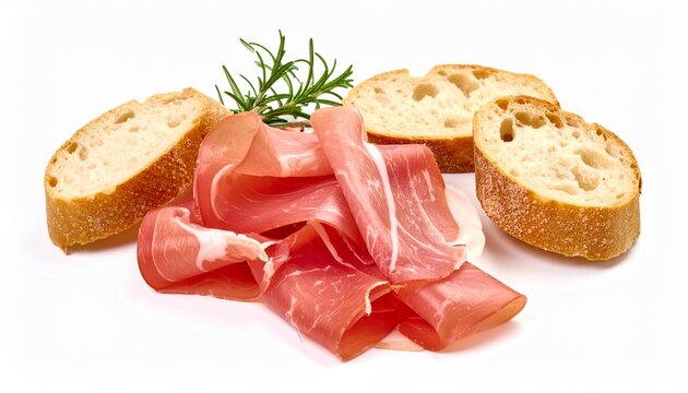pile of thin sliced spanish cured ham jamon serrano