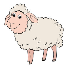 Fototapeta premium Angry sheep isolated on white background