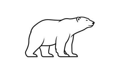Fototapeta premium An illustration depicts a polar bear standing alone in a neutral environment.