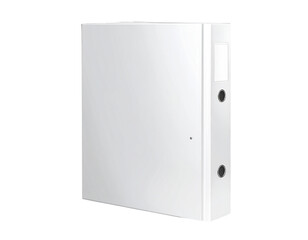  Front View White Binder, Closed, Isolated on Transparent Background