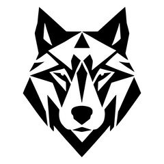 Abstract wolf face vector geometric design minimalist silhouette for modern branding contemporary logo concepts and artistic identity projects
