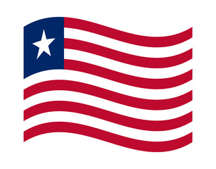 Waving flag of liberia liberian national flag flying in wind isolated on transparent background