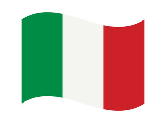 Waving flag of Italy on transparent background, Italian national symbol, green, white, and red vertical stripes banner