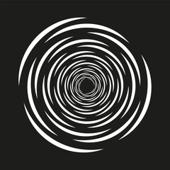Obraz premium White spiral swirl. Brush paint tunnel. Vortex motion Vector. Ink circle art.