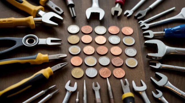 Overhead shot of hands arranging cords by length 