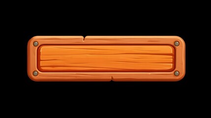 Stylized rectangular wooden sign featuring a natural wood grain texture rustic frame and metal rivets perfect for game UI elements or digital art