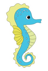 Fototapeta premium Simple seahorse isolated on white background