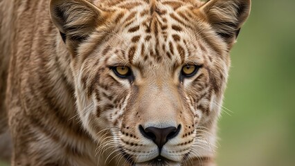 Close-up of Tiger Face with Intense Eyes