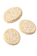 Three rice cakes isolated on transparent background