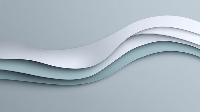 Abstract wave pattern of layered paper sheets in soft tones of blue and gray creating a modern and minimalist background design for use in various projects