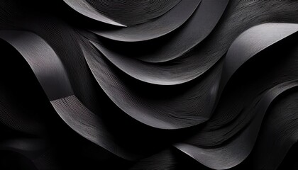 elegant black paper layers create dramatic abstract texture with subtle torn edge detail