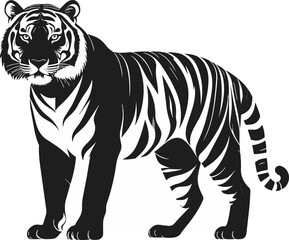Obraz premium Tiger Silhouette Vector Illustration