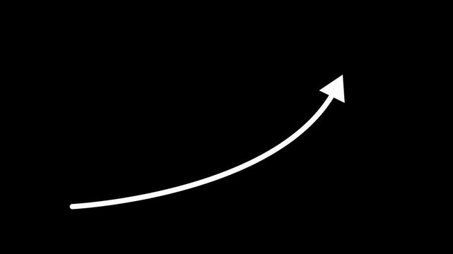Business growth arrow and graph chart animation. Up arrow animation on black background.