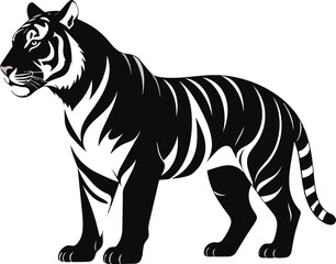 Fototapeta premium Tiger Silhouette Vector Illustration
