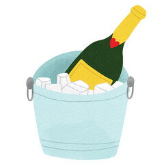 Champagne Bottle In Ice Bucket
