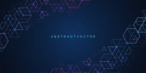 Modern abstract texture background with triangles, dots and hexagonal shapes. Geometric hexagonal pattern for poster, header, web banner, footer, website, presentation