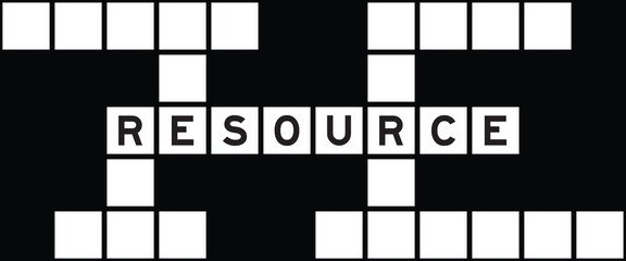 Alphabet letter in word resource on crossword puzzle background