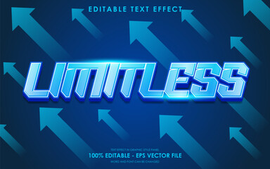 Limitless editable text effect with a background decorated with an upward arrow