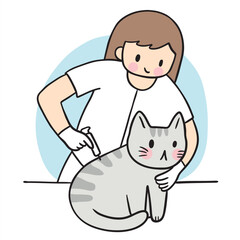 Veterinarian Giving Cat Injection.