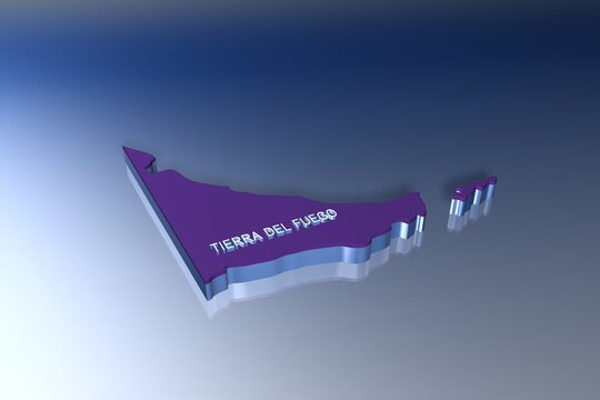 Map of Argentina Province Tierra del Fuego in 3D Illustration 1
