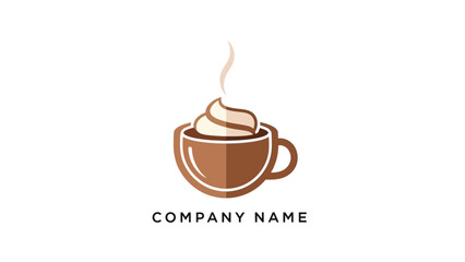 Coffee Cup Logo Design Illustration.