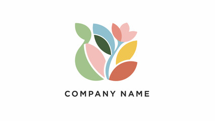 Colorful Leaf Logo Design Element.