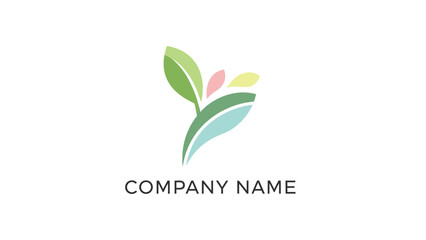 Colorful Leaf Logo Design Element.