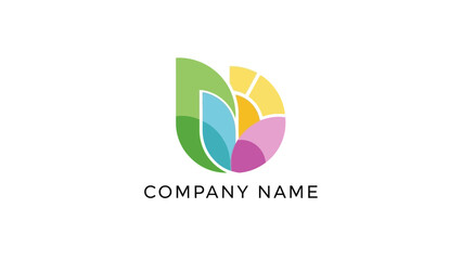 Colorful Leaf Logo Design Element.