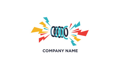 Colorful Logo Design with Arrows and Text.