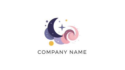 Company Logo with Moon and Stars Design.