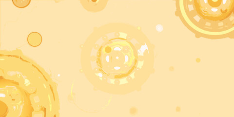 Abstract watercolor background with yellow circles and splash effects
