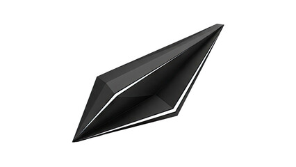 Abstract Black Geometric Object with White Accents