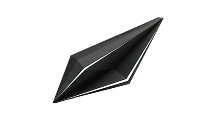 Abstract Black Geometric Object with White Accents