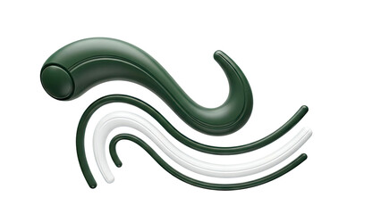 Abstract Green and White Swirling Forms