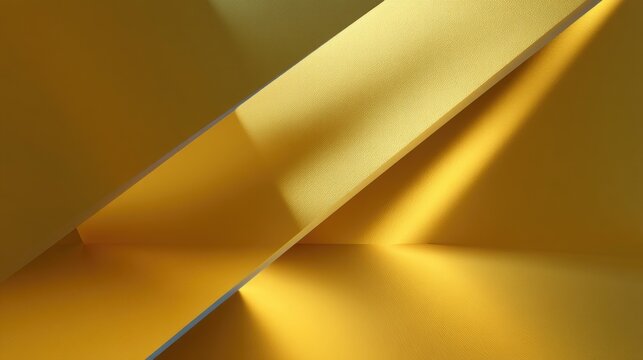 Abstract geometric composition featuring yellow planes and soft light creating dynamic shadows and textures for artistic backgrounds