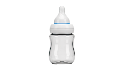 Clear Glass Baby Bottle with Blue Accent