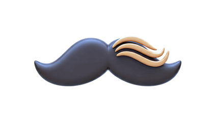 Stylized Brown Moustache with Orange Accents