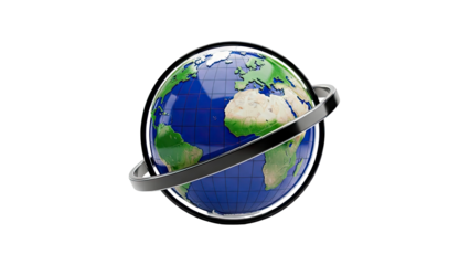 Stylized Globe with Black Ring